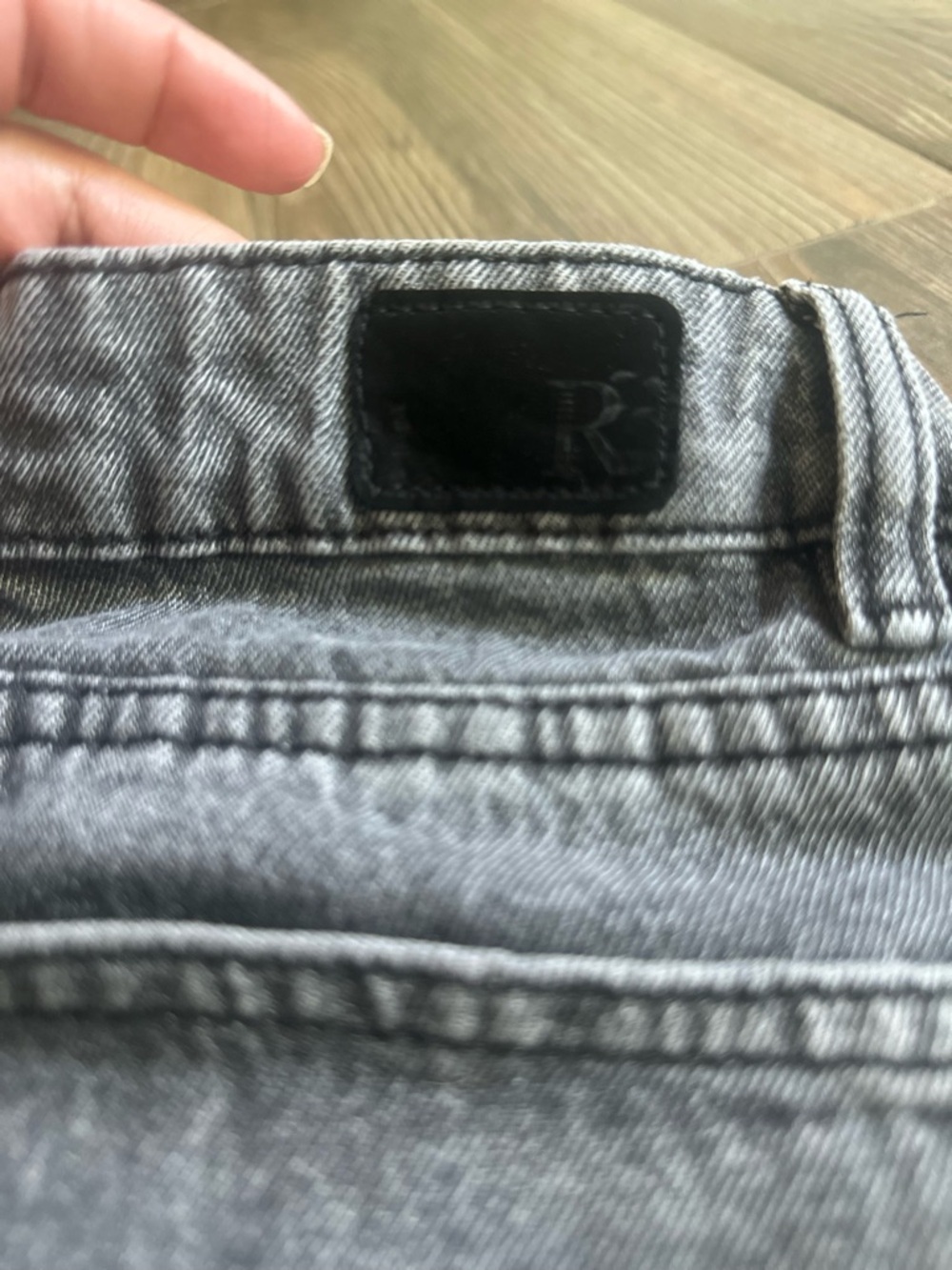 Women's High-Rise Wide Straight Leg Jeans in Washed Gray Black - Picture 4 of 12